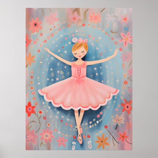 Kleine Ballerina Kwekerij Wall Art Poster (Voorkant)