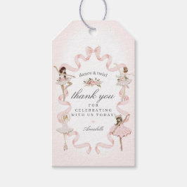 Kleine Ballerina Label voor Verjaardag of Baby sho Cadeaulabel