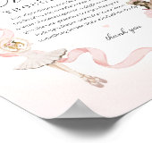 Kleine Ballerina Luier Gedachten Baby shower Poster (Hoek)