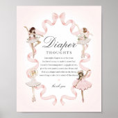 Kleine Ballerina Luier Gedachten Baby shower Poster (Voorkant)