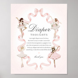 Kleine Ballerina Luier Gedachten Baby shower Poster