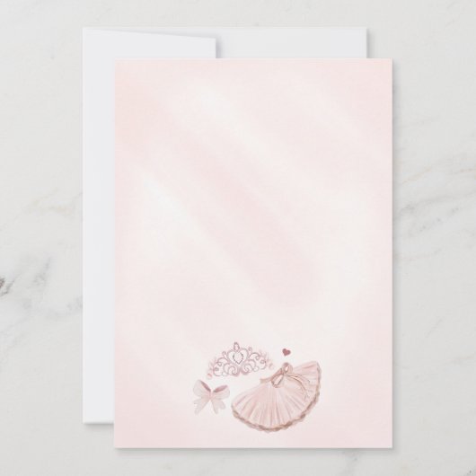 Kleine Ballerina Meisje Ballet Verjaardag Uitnodig (Achterkant)