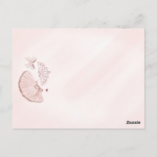Kleine Ballerina Meisje Ballet Verjaardag Uitnodig Briefkaart (Achterkant)