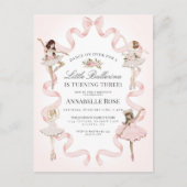 Kleine Ballerina Meisje Ballet Verjaardag Uitnodig Briefkaart (Voorkant)