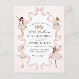 Kleine Ballerina Meisje Ballet Verjaardag Uitnodig Briefkaart