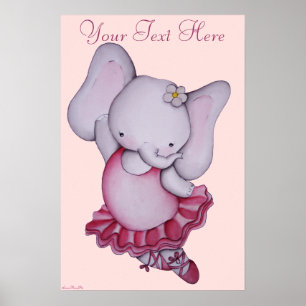 Kleine Ballerina Olifant Poster voor Kinderen