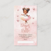 Kleine Ballerina Roze Baby shower Luier Raffle Informatiekaartje (Voorkant)