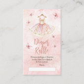 Kleine Ballerina Roze Baby shower Luier Raffle Informatiekaartje (Voorkant)