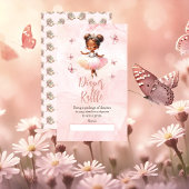 Kleine Ballerina Roze Baby shower Luier Raffle Informatiekaartje