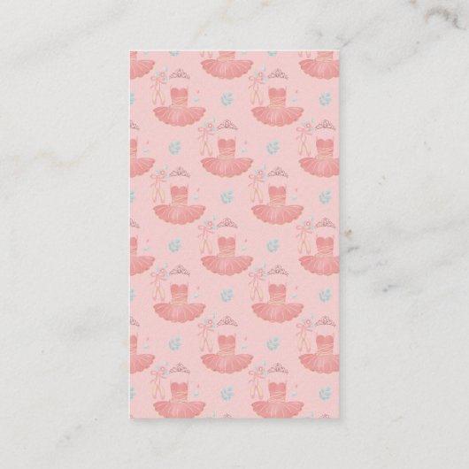 Kleine Ballerina Roze Baby shower Luier Raffle Informatiekaartje (Achterkant)
