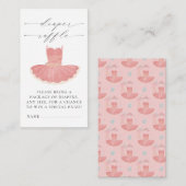 Kleine Ballerina Roze Baby shower Luier Raffle Informatiekaartje (Voorkant / Achterkant)