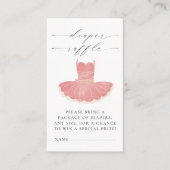 Kleine Ballerina Roze Baby shower Luier Raffle Informatiekaartje (Voorkant)
