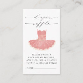 Kleine Ballerina Roze Baby shower Luier Raffle Informatiekaartje
