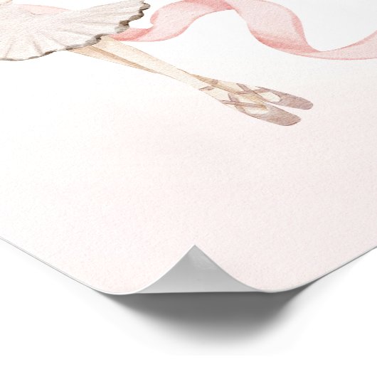 Kleine Ballerina Roze Baby shower Welkomstbord Poster (Hoek)