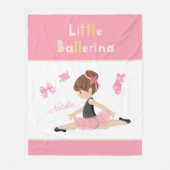Kleine Ballerina Roze Ballet Girls Naam Fleece Deken (Voorkant)