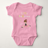 Kleine Ballerina Roze Ballet Girls Naam Romper (Voorkant)