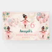 Kleine Ballerina Roze Blauwgroen Bloemen Meisje Ve Spandoek (Horizontaal)