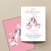 Kleine Ballerina Roze Bow Meisje Baby shower Kaart