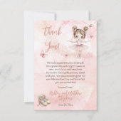 Kleine Ballerina Roze Meisje Baby shower Bedankkaart (Voorkant)