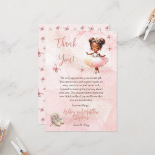 Kleine Ballerina Roze Meisje Baby shower Bedankt Kaart