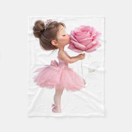 Kleine Ballerina Roze Roos Dekens (Voorkant)