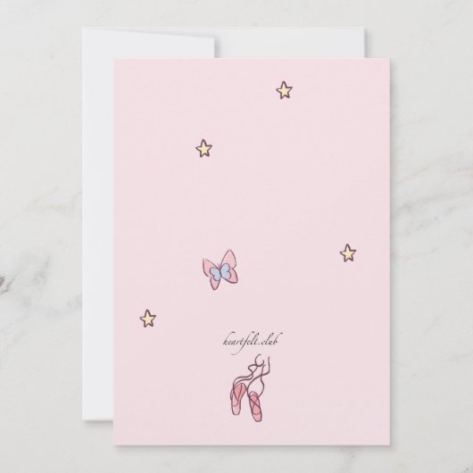 Kleine Ballerina Uitnodiging (Achterkant)