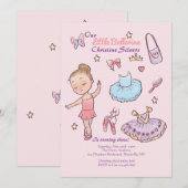 Kleine Ballerina Uitnodiging (Voorkant / Achterkant)