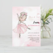 Kleine  Ballerinas Ballet Verjaardagsfeestje Kaart (Staand voorkant)