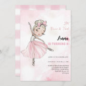 Kleine  Ballerinas Ballet Verjaardagsfeestje Kaart (Voorkant / Achterkant)