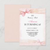 Kleine  Ballerinas Ballet Verjaardagsfeestje Kaart (Voorkant / Achterkant)