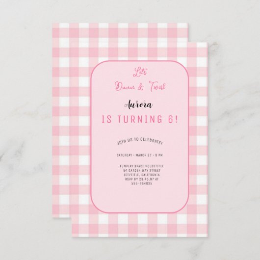 Kleine  Ballerinas Ballet Verjaardagsfeestje Kaart (Voorkant / Achterkant)