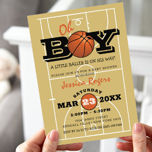 Kleine Basketbal Baby Shower Jongen Kaart