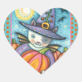 KLEINE BBT CAT-KITTEN, CUTE EN COLORFUL HART STICKER (Voorkant)