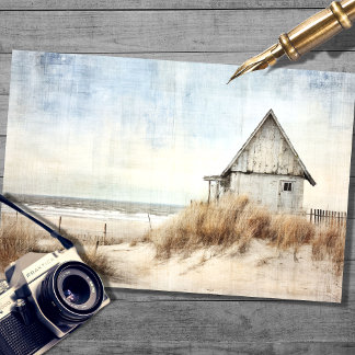 Kleine Beach House Scène Decoupage Papier