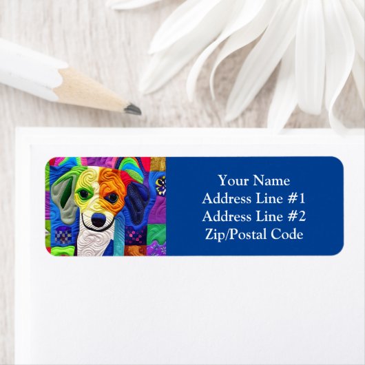 Kleine beagle puppy Quilly als design Etiket (Insitu)