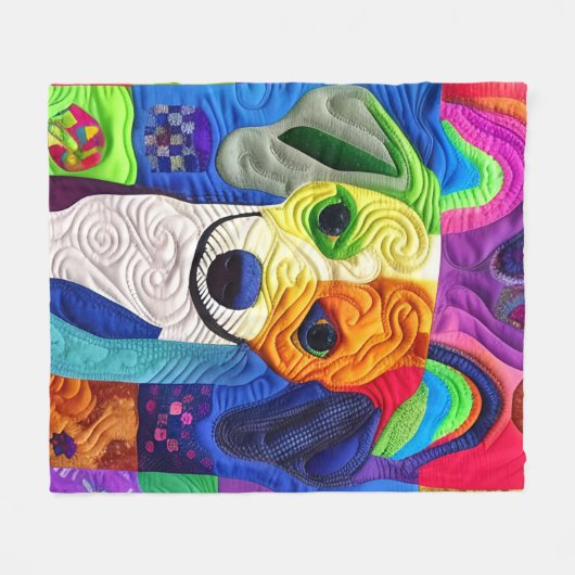 Kleine beagle puppy Quilly als design Fleece Deken (Voorkant (Horizontaal))