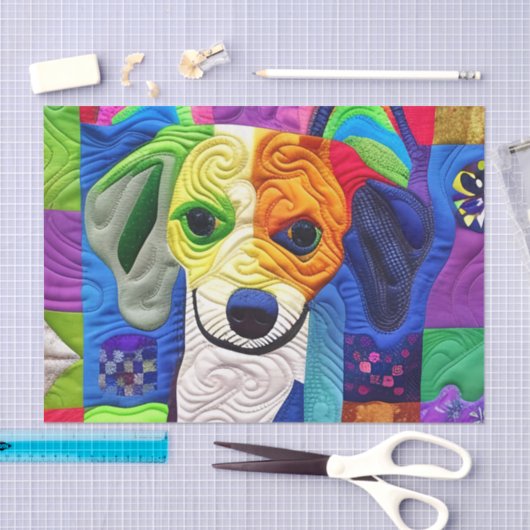 Kleine beagle puppy Quilly als design Tissuepapier (Craft)