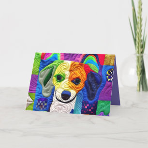 Kleine Beagle Puppy Quilt als Design Birthday Bedankkaart