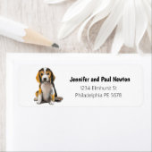 kleine beagle return address-label etiket (Insitu)