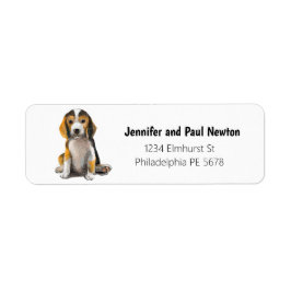 kleine beagle return address-label etiket