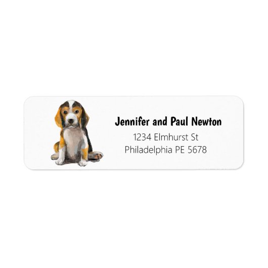 kleine beagle return address-label etiket (Voorkant)
