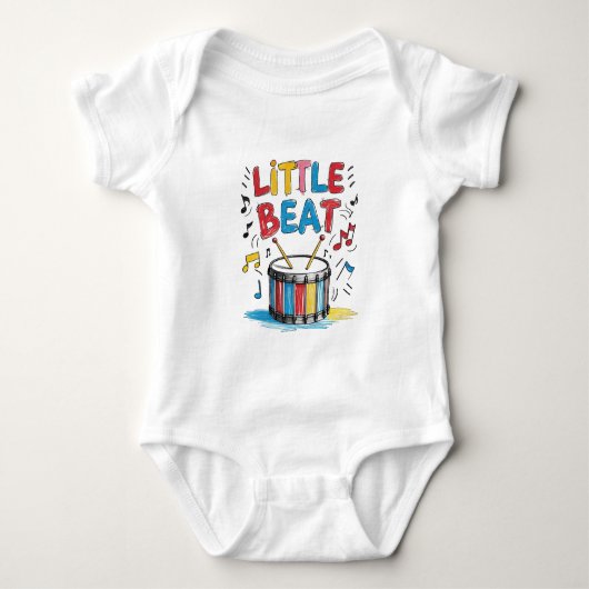 Kleine Beat Krijtstiften Stijl Speeltrommel Romper (Voorkant)