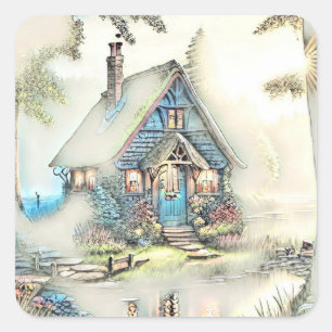 Kleine bedekking in de Bossen - betoverend ontsnap Vierkante Sticker