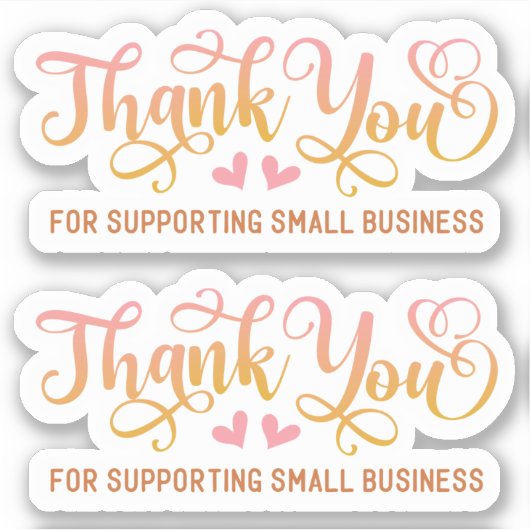 Kleine bedrijfscutrof Dank u Sticker (Voorkant)