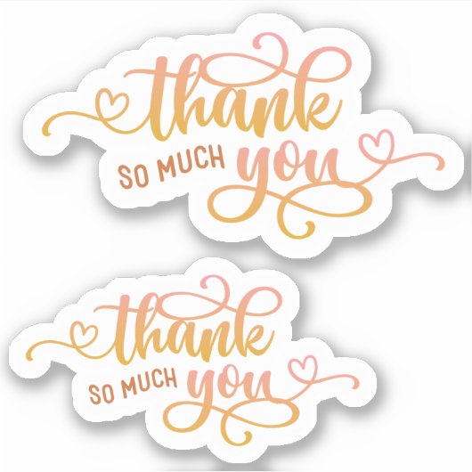 Kleine bedrijfscutrof Dank u Sticker (Voorkant)