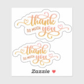 Kleine bedrijfscutrof Dank u Sticker (Vel)