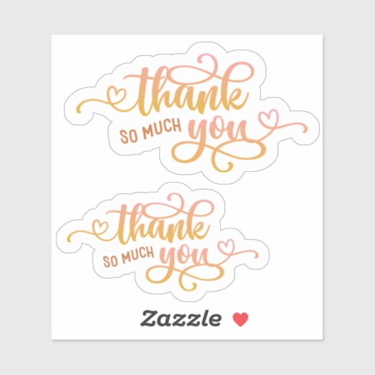 Kleine bedrijfscutrof Dank u Sticker (Vel)