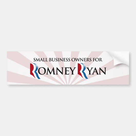 KLEINE BEDRIJFSEIGENAARS VOOR ROMNEY RYAN.png Bumpersticker (Voorkant)