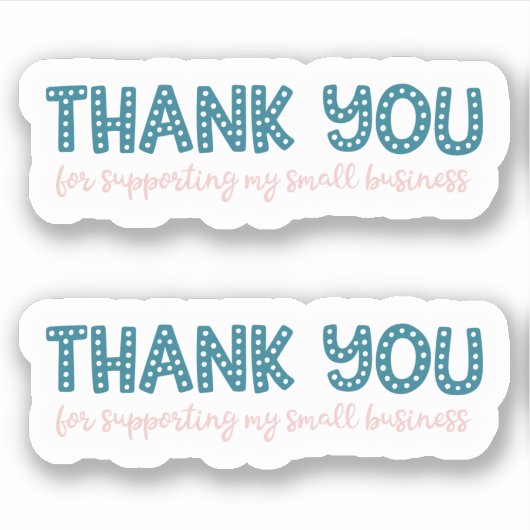 Kleine BedrijfsKute Modern Dank u Stickers (Voorkant)