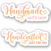 Kleine bedrijfskutroze Dank u Sticker (Voorkant)